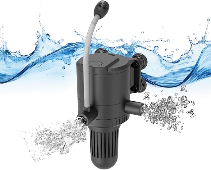 AquaMiracle Aquarium Powerhead Pump with Double Water Outlet & Aeration, 320GPH Fish Tank Water Pump Wave Maker for Aquari...