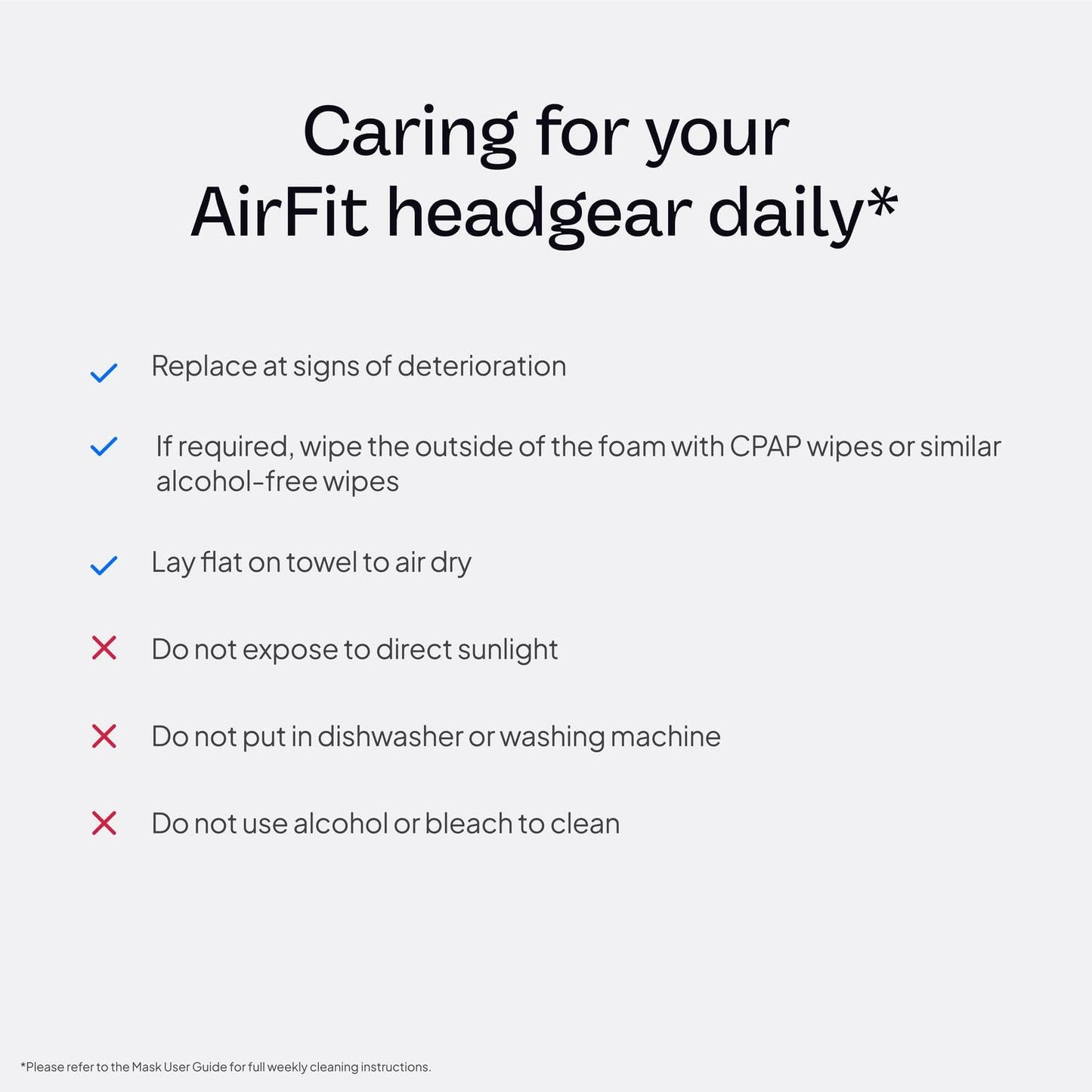 ResMed CPAP Headgear - AirFit F30 - Replacement - Standard Size - Grey - Unisex - Adults with Sleep Apnea - CPAP Accessories