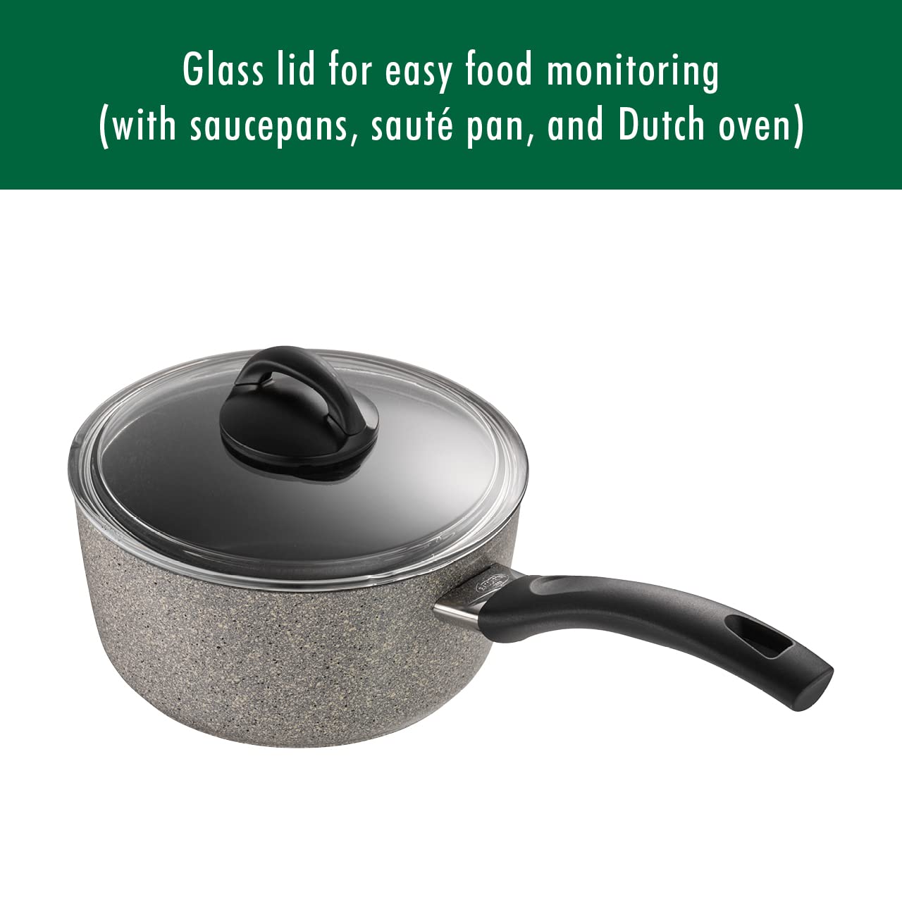 Ballarini 75001-652 Parma Forged Aluminum Nonstick Cookware Set, 10-Piece, Granite