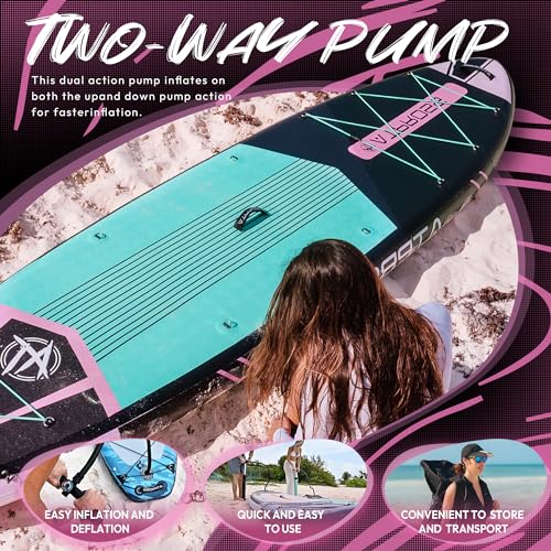 ATPROSS 11'6"x35" Inflatable Paddle Board, 450lbs Extra Wide Stand Up Paddleboard for Adults with Premium SUP Accessories ...