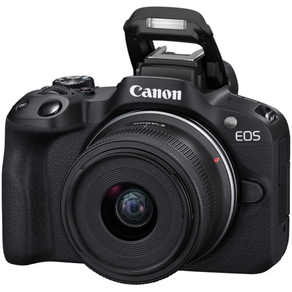 Canon EOS R50 Mirrorless Camera with 18-45mm and 55-210mm Lenses (Black) Bundle with 64GB Memory Card + Canon 200ES EOS Shoulder Bag (3 Items)