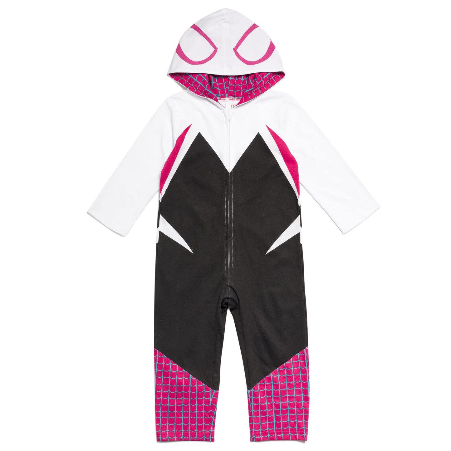 Marvel Spider-Man Spider-Gwen Ghost Spider Toddler Girls Zip Up Coverall White 4T