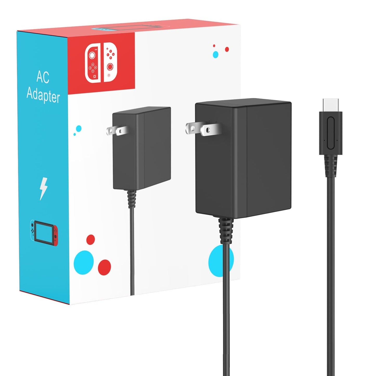 MARSDOCK 45W Charger for Nintendo Switch - 15V 2.6A AC Adapter Fast Charging with 5FT USB C Cord - Compatible with Switch Lite,