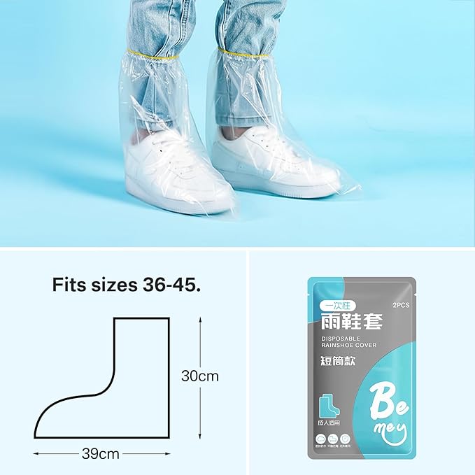 12 Pairs Waterproof Shoe Covers Plastic Boot Covers Disposable Thicker Rain Shoes and Boots Cover Non-Slip,Indoor Outdoor Overshoes for Men and Women