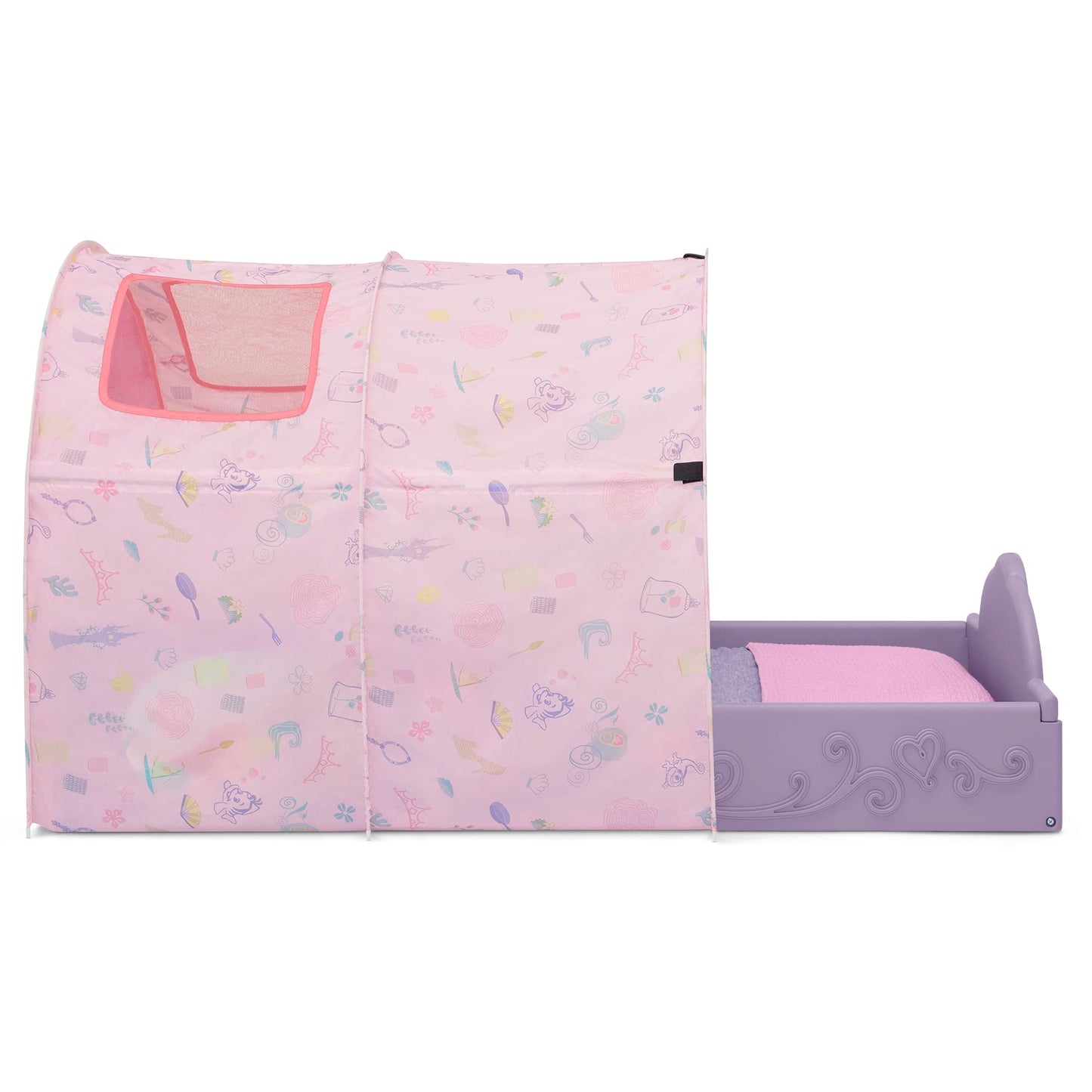 Delta Children - Disney Princess Sleep and Play Toddler Bed with Tent, Purple/Pink