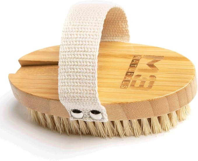 Firm Dry Brush & Shower Brush for Body - Handheld Back Scrubber Body Brush Exfoliator & Dead Skin Remover for Body Firm & Tighten Skin Improve Circulation for Men & Women by M3 Naturals