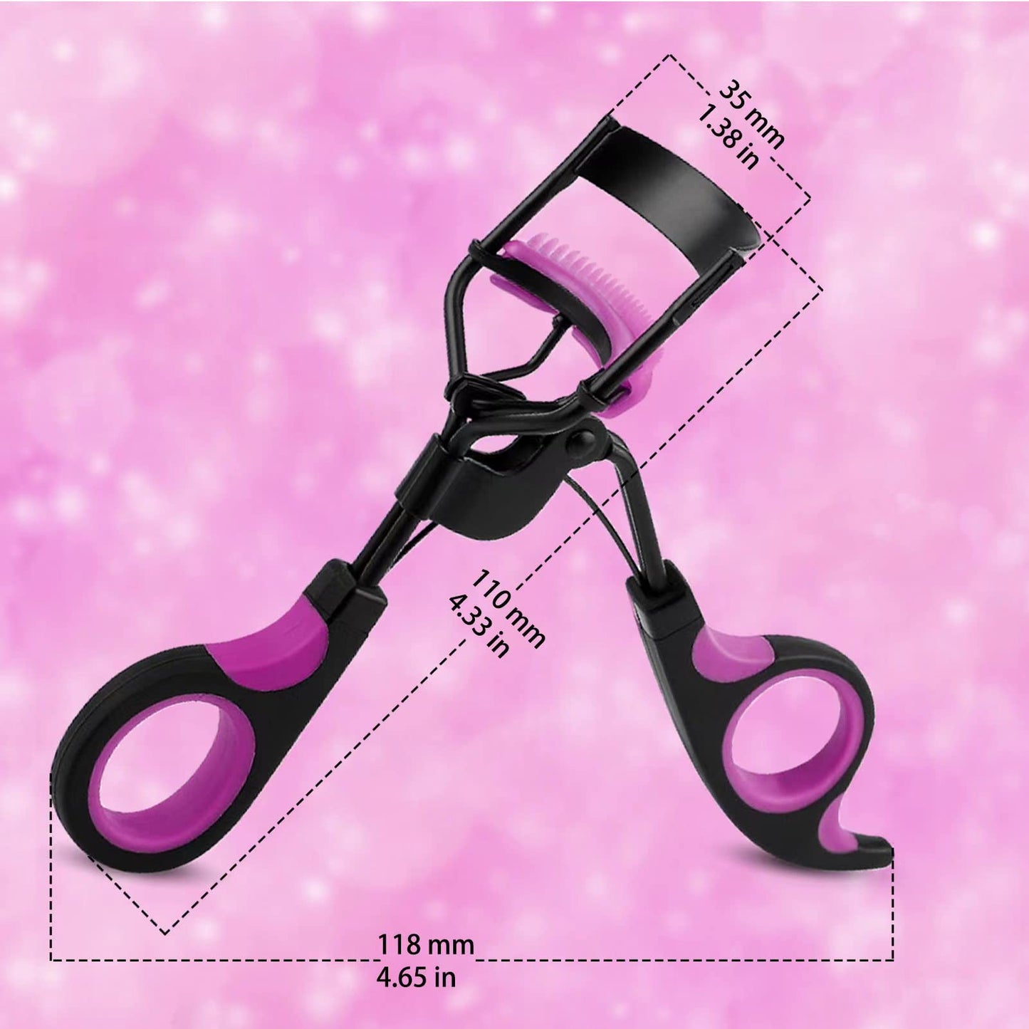 Eyelash Curlers with Comb 2 Pack IMMER LIEBEN Lash Curler with 10 Replacement Refills, 6 Combs, 10 Seconds Curl and Lifted Lashe