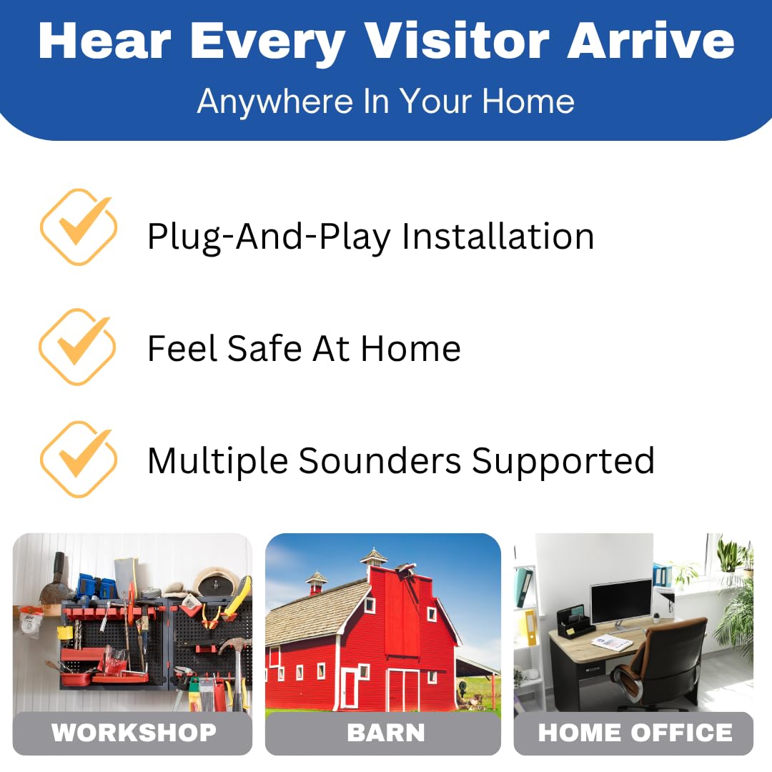 Cartell Wireless Driveway System CW-CON Outdoor Weatherproof Alert System, Sounder and Sensor