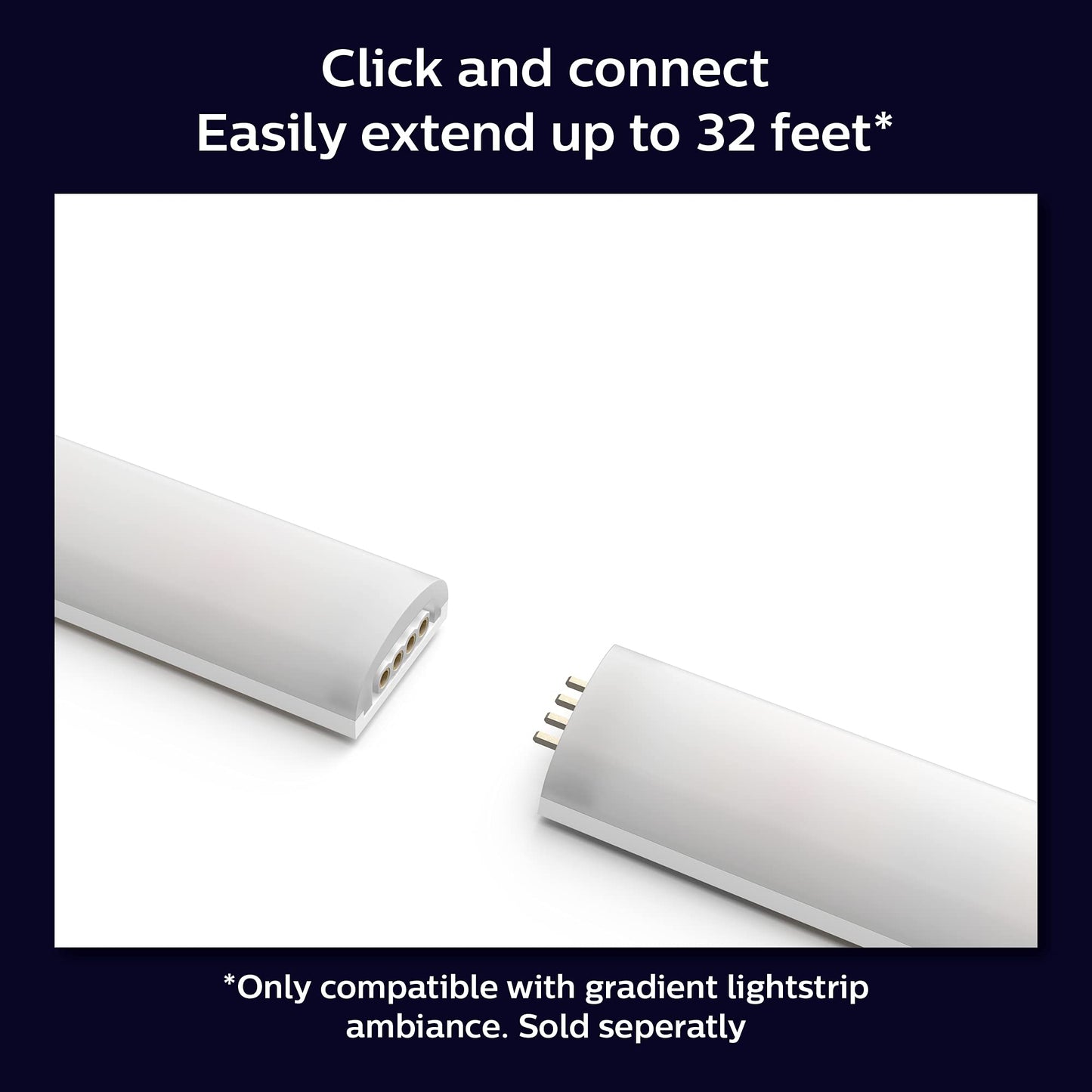 Philips Hue Indoor 3-Foot Smart LED Light Strip Extension - Flowing Multicolor Effect - Requires Base Kit - 1 Pack - Control with Hue App - Works with Alexa, Google Assistant and Apple HomeKit