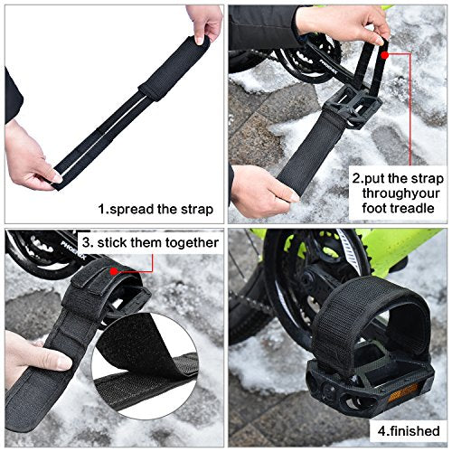 Outus 2 Pairs Kids Bicycle Feet Strap Pedal Straps for Fixed Gear Bike