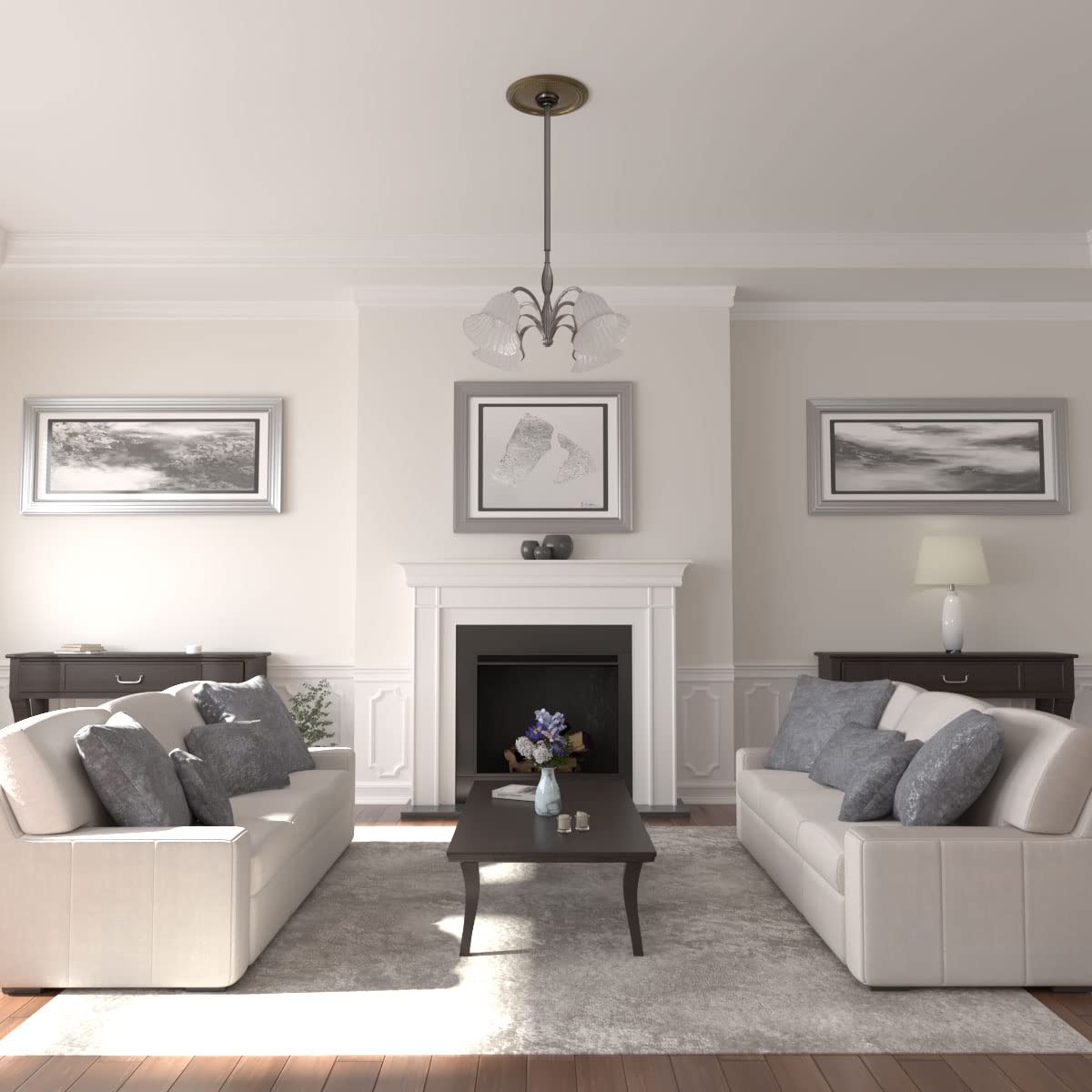 Ekena Millwork Cm18Dibrs Diane Ceiling Medallion, 18Od X 3 5/8Id X 1 1/8P (Fits Canopies Up To 5 3/8), Hand-Painted Brass