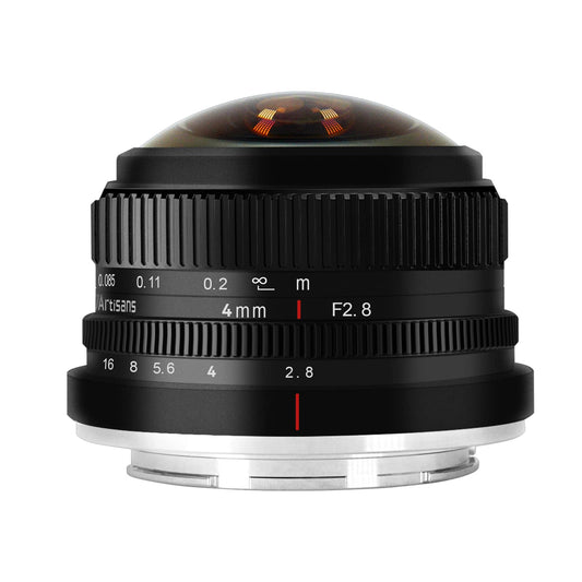 7Artisans 4mm F2.8 Fisheye Ultra Wide Angle Lens Manual Focus Prime Lens Compatible for Fujifilm FX Mount Mirrorless Camera X-T1 X-T2 X-T3 X-T20 X-T30 X-E1 X-E2 X-E3