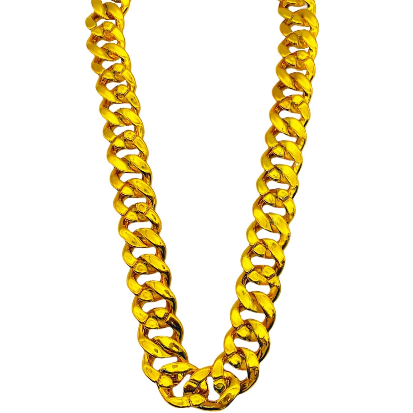 LCPQMZGH Plastic Hip Hop Chain Necklace, 80s 90s Costume Accessory, Men's Chunky Necklace, Big Chunky Gold Chain, 40, Gold