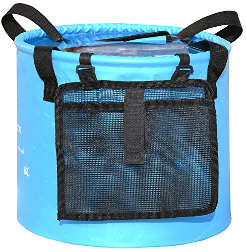 Premium Collapsible Bucket by Freegrace - Compact Portable Folding Water Container - Lightweight & Durable - Includes Hand...