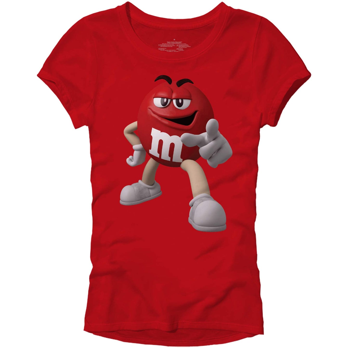 Mad Engine M&M's Candy Cartoon Character Women's Juniors Halloween Costume T-Shirt, Red