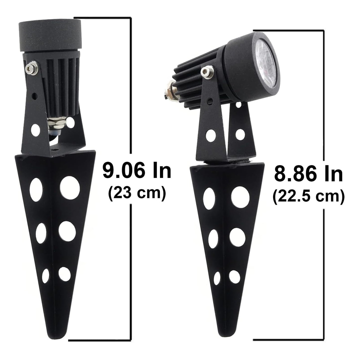 4-Spotlight Mini 50X Solar-Powered LED Spotlight (Warm White LED), Black Finish, Outdoor Garden Yard Landscape Downlight