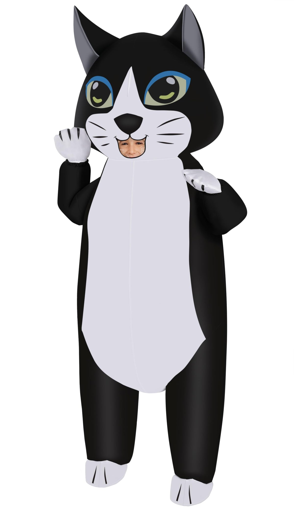 M MH ZONE Halloween Inflatable Costume for Adults Cat Costume Blow-Up Party with Battery-Powered Fan, Full-Body Funny Cosplay Suit for Halloween, Christmas, Carnival