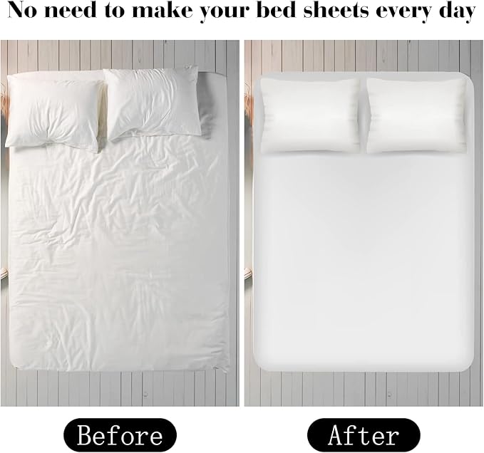 Morcheiong Bed Sheet Fasteners Straps - 4 Pack Adjustable Bed Sheet Holder Strap for Bedding Stays Bedsheet Tie Downs - Black