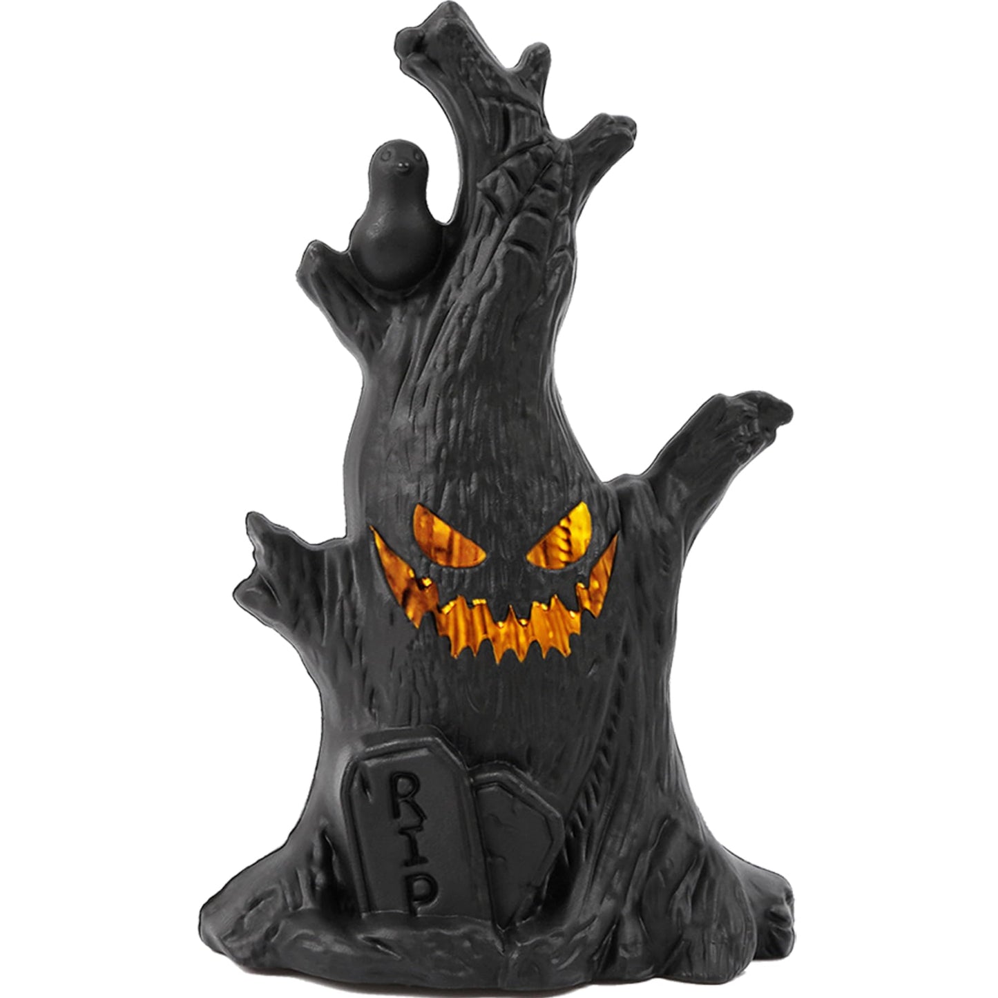 Halloween Tree, Scary Halloween Decorations Night Light, Fall Tiered Tray Decor Tree Lights Indoor, Village Statue Haunted House