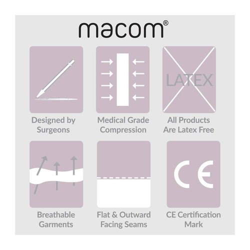 macom Longline Ultimate Bra - Front Closure Post Surgery Compression Bras - Adjustable Straps - Wirefree (Medium (34), Beige)