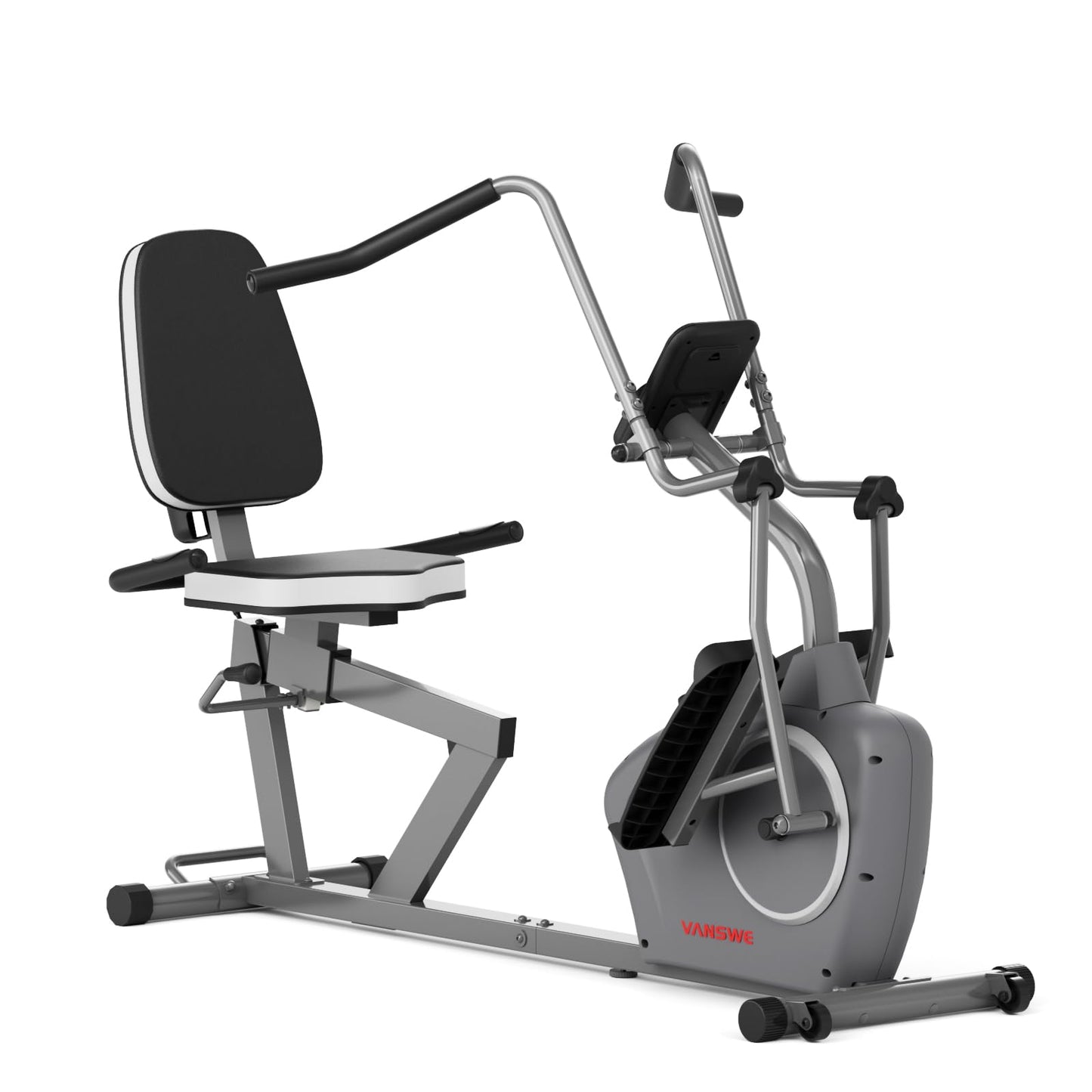 VANSWE Recumbent Exercise Bike with Arm Exerciser for Seniors Adults Home Training - Elliptical Recumbent Cross Trainer with Magnetic Resistance, Free App, Bluetooth Connectivity and Pulse Sensor
