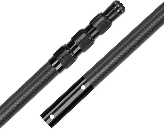 imgokaha Carbon Fiber Pool Pole - Professional 15 Foot Telescopic Pool Cleaning Pole, Pool Skimmer Net Pole, Telescoping S...