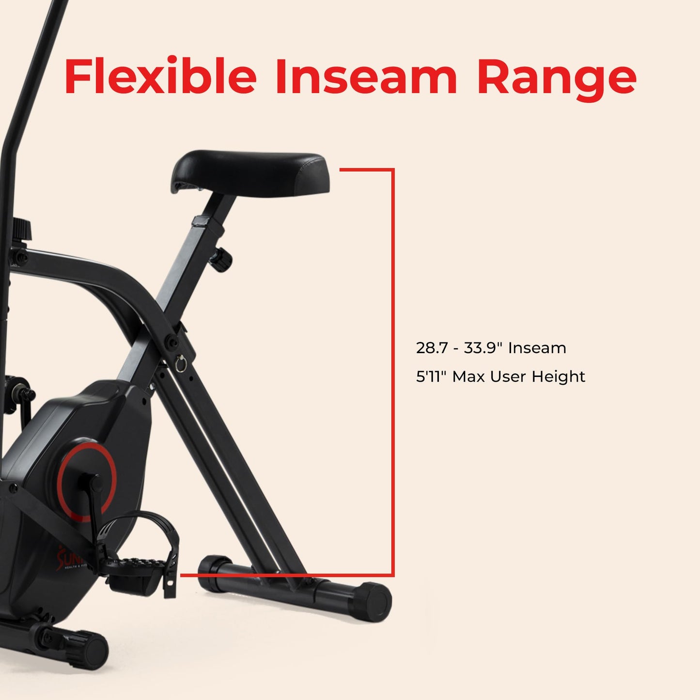 Sunny Health & Fitness Smart Total-Body X-Bike Plus Arm Exercisers, Free SunnyFit App Connection for Guided Workout