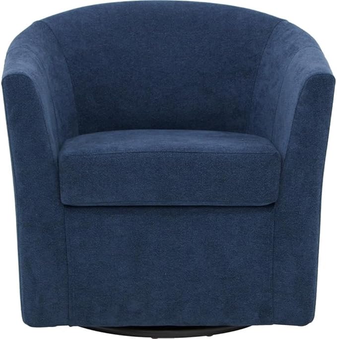 Pemberly Row 19" H Traditional Fabric Swivel Club Chair in Indigo