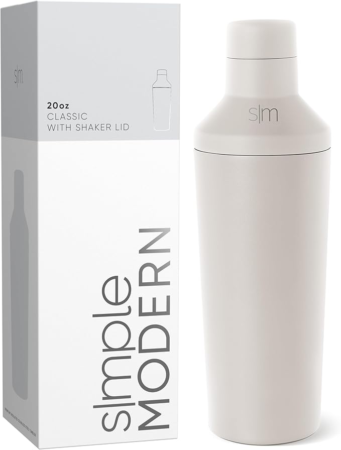 Simple Modern Cocktail Shaker Set with Jigger Lid | Stainless Steel Boston Shaker Insulated Martini Mixer for Mocktails | ...