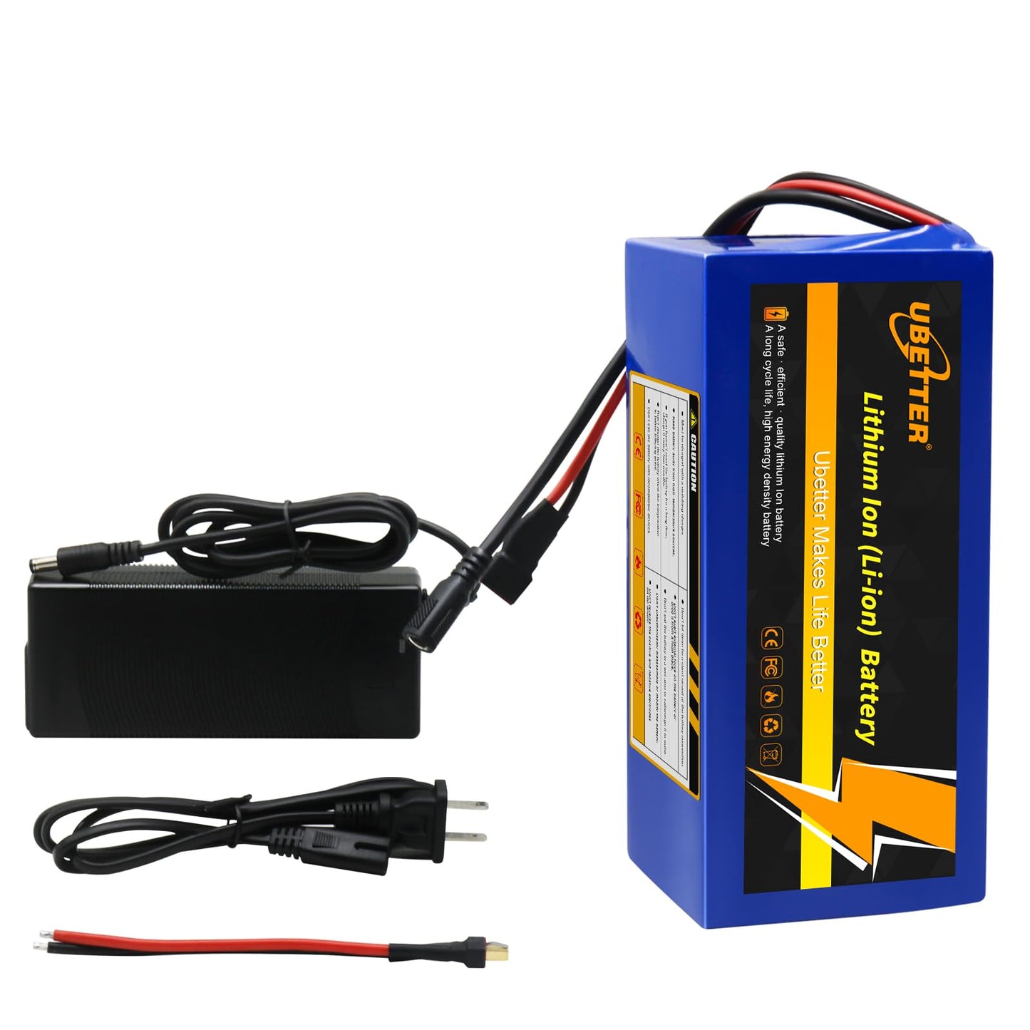 QTQ 36V 48V Ebike Battery, 8Ah 10AH 14AH 20AH Electric Bike Battery with 2A Charger, for 0-1000W Electric Bicycle Scooter Motor (36V 10Ah with Charger)