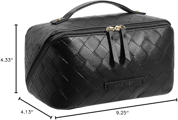 EACHY Travel Makeup Bag,Large Capacity Cosmetic Bags for Women,Waterproof Portable Pouch Open Flat Toiletry Bag Pattern Makeup Bag