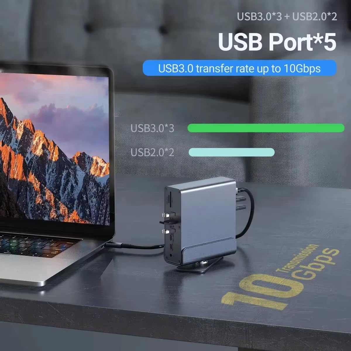 Docking Station for Asus TUF Gaming A17 A18 A15 A16 A14 F15 F16 F17 Dash 15 F15 Gaming Laptop,15-in-1 USB C with 360 ° Rotating Base, 2*4K HDMI and 1*DP, 10Gbps USB Port Transfer, RJ45, Audio, SD/TF