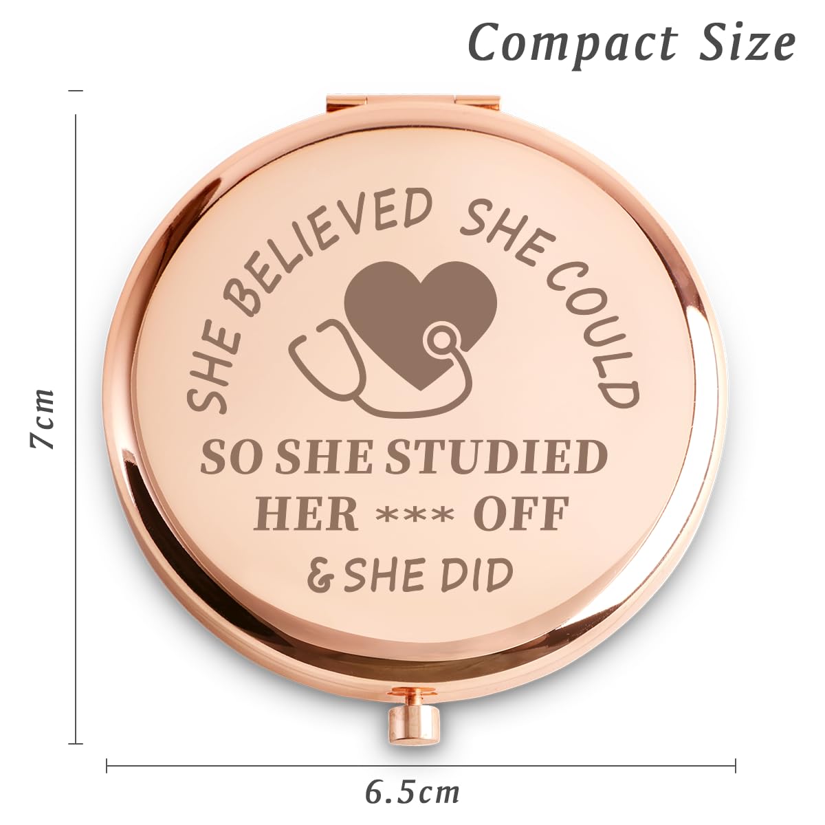 COYOAL Nurse Gifts for Women, Personalized Compact Mirror Easter Basket Stuffer, Unique Appreciation Presents for Mothers Day, B