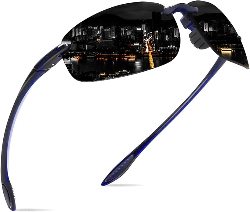WISTON Sports Polarized Sunglasses for Men Women Tr90 Rimless Frame for Running Fishing Baseball Driving W8001