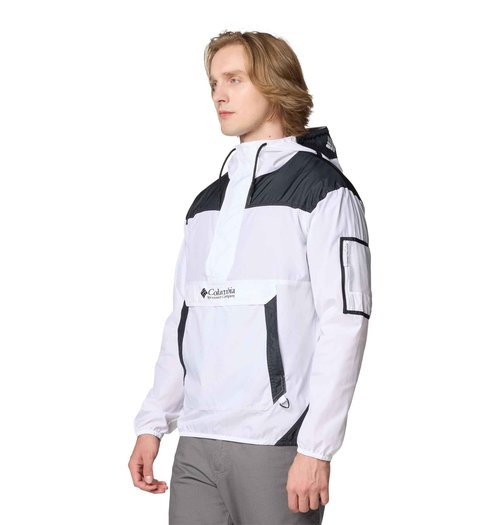 Columbia Men's Challenger II Windbreaker, White/Black, X-Small