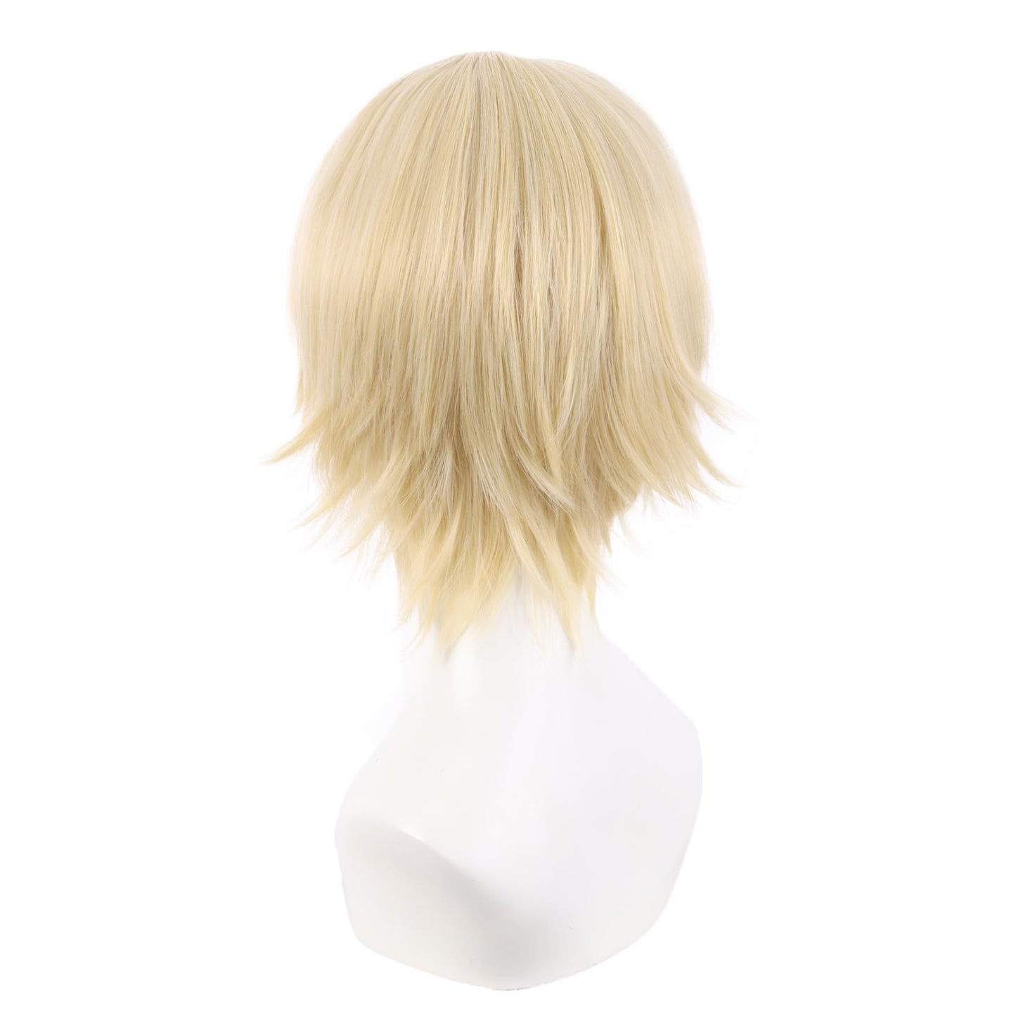 MapofBeauty 12 Inch/30 cm Men Women Short Straight Side Bangs Cosplay Costume Wig (Mixed Blonde)