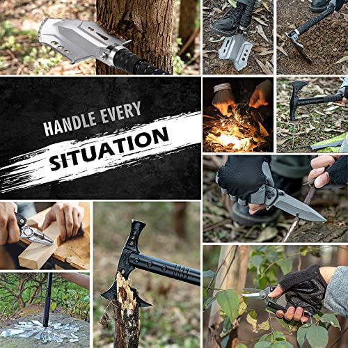 Camping Shovel Axe Outdoor Survival Shovel Set with High Carbon Steel Camping Gear for Men Outdoor Caming Hiking Backpacki...