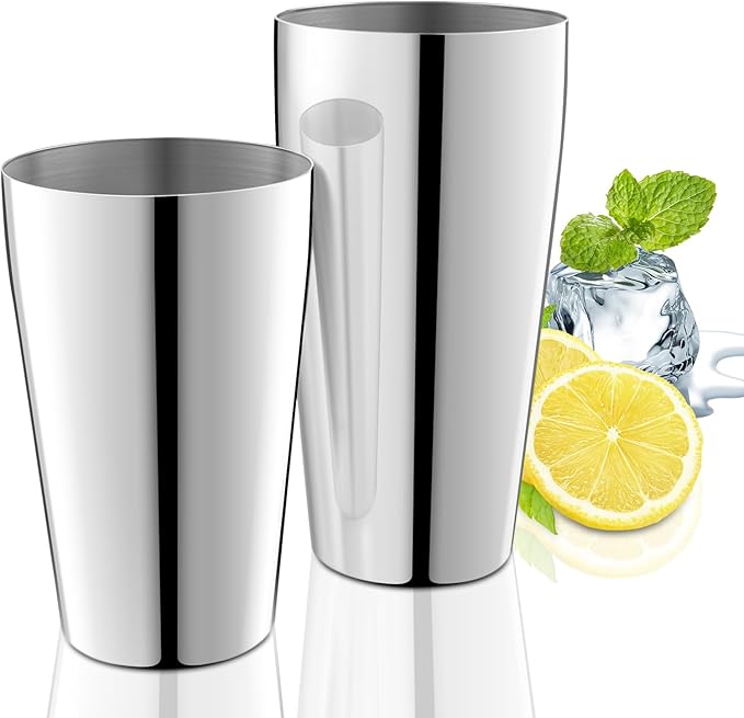 LyhoCink Mixology Bartender Kit, 2-Piece Stainless Steel Cocktail Shaker Set, Bar Set with 20oz & 26oz Mixed Drink Shaker,...