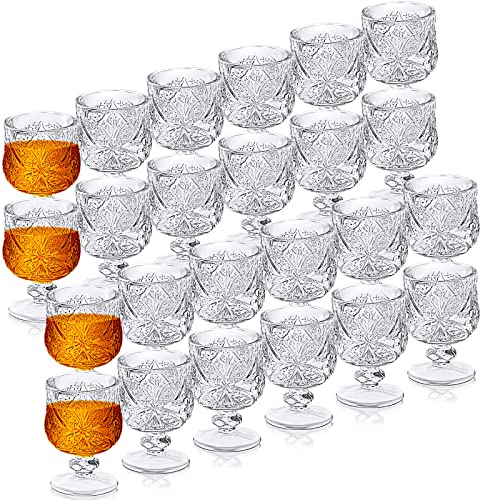 1.75 oz Shot Glasses Set Fancy Cute Shot Glasses Cordial Crystal Shot Glassware Clear Embossed Glass Snifters Drinkware fo...