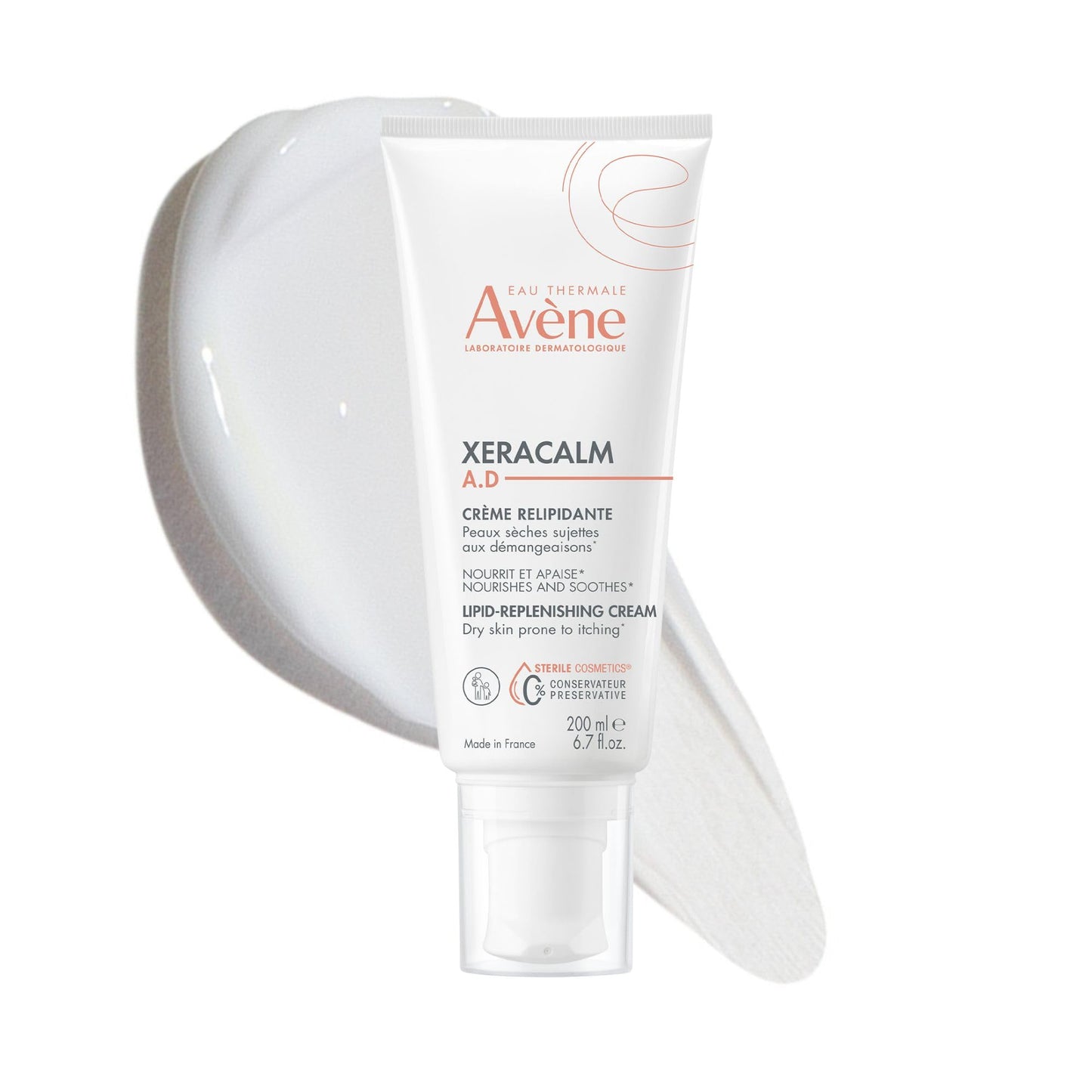 Avene XeraCalm A.D Lipid-Replenishing Cream, Atopic Dermatitis, Eczema-Prone, No Preservatives, Fragrance-Free, 6.7 Oz