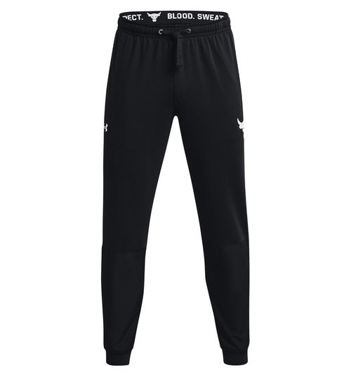 Under Armour Men's Project Rock Terry Joggers (as1, Alpha, l, Regular, Regular, Black/White - 002)