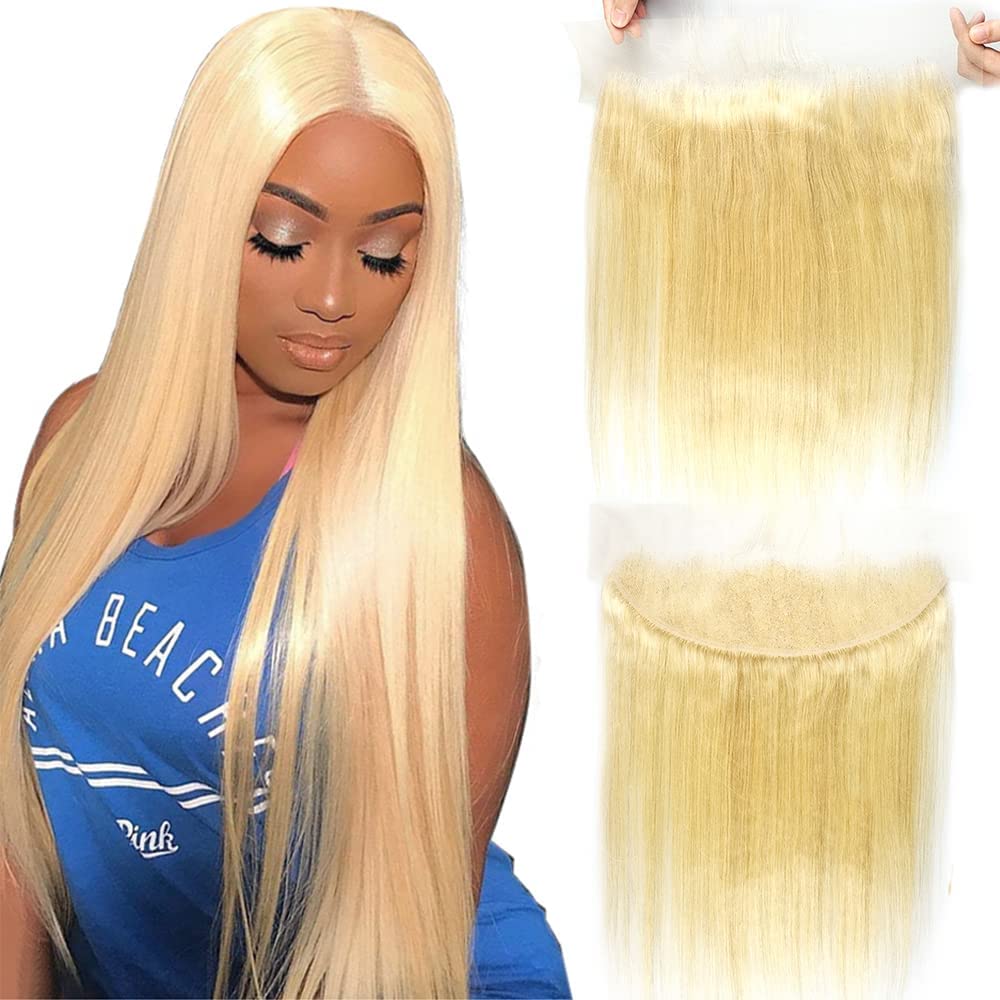 613 Frontal Straight 13x4 Transparent HD Lace Frontal Closure Ear To Ear Blonde 12A Brazilian Virgin Remy Human Hair Extension 1
