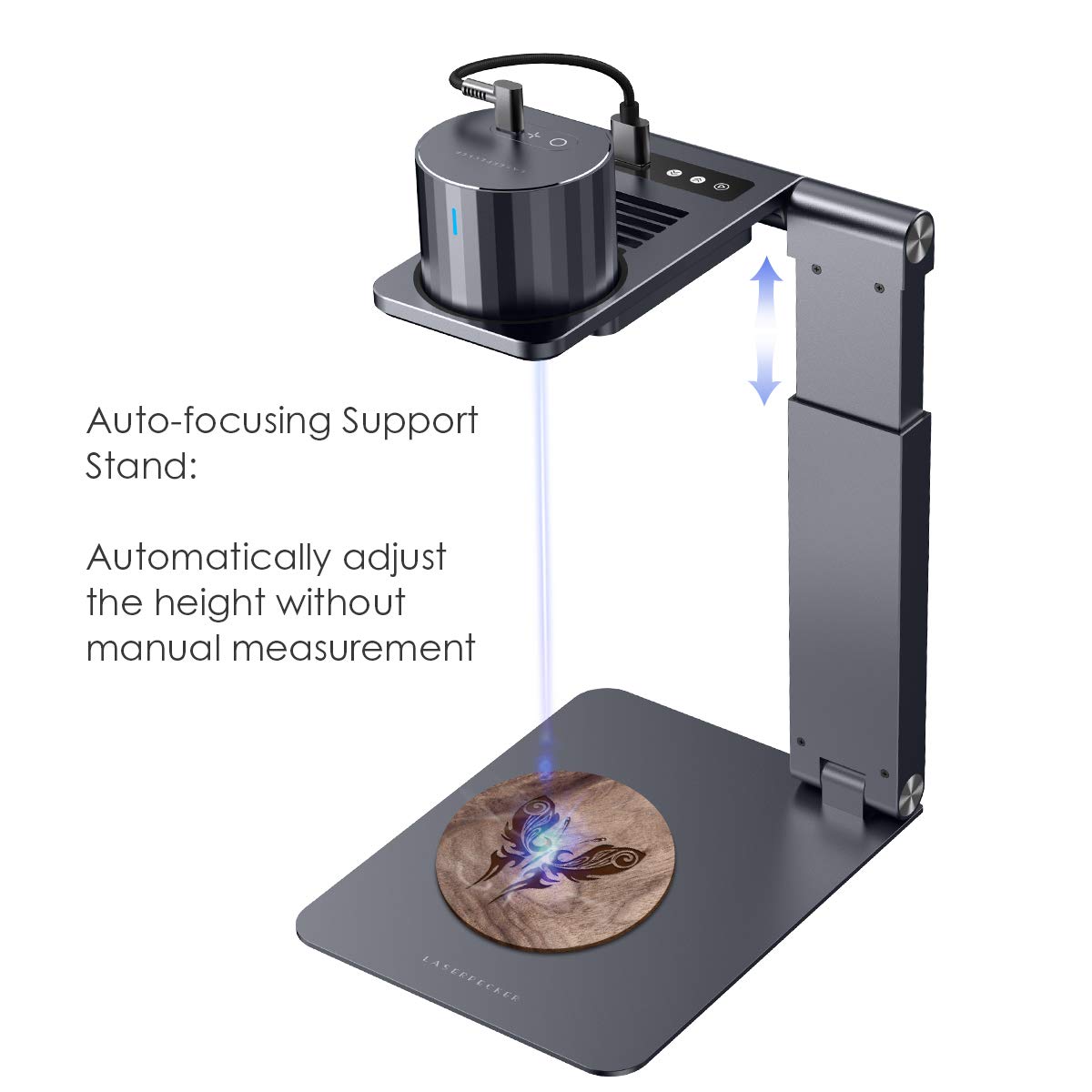 LaserPecker Electric Supporting Stand for LP1 Plus, Laser Engraver Accessories Auto Focus Engraving Machine Stander, Auto Laser Distance Adjustment Portable Foldable Stand (Laser Unit Not Included)