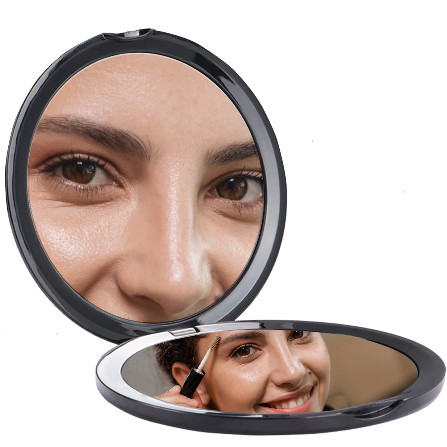 Supertina Mirror Compact for Purses, Distortion Free Maginfying Travel Mirror, 1x and 10x Magnification for Aging Eyes, Applying