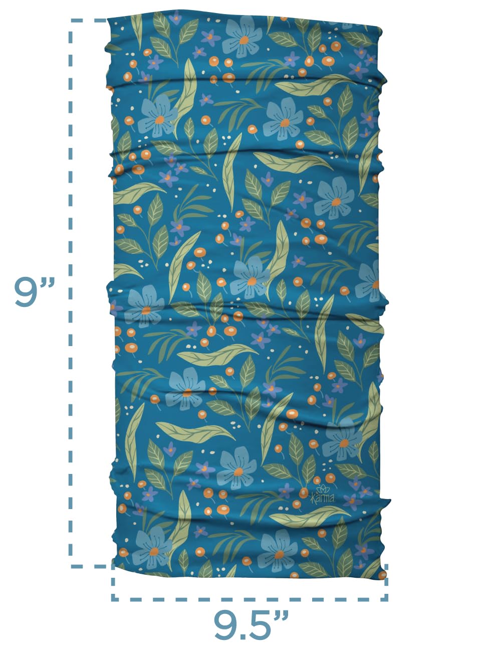 Karma Gingko Floral Headband for Women - Wide - Fabric Headband and Stretchy Hair Scarf - Dark Grey