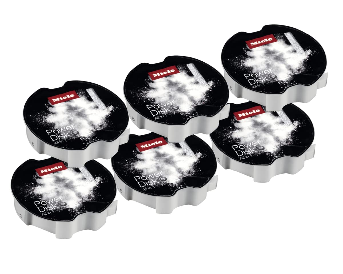 Miele Genuine GS SETD6 PowerDisk All in 1 Dishwashing Detergent Capsules for Miele Dishwashers with AutoDos, Pack of 6 Disks – 11841390