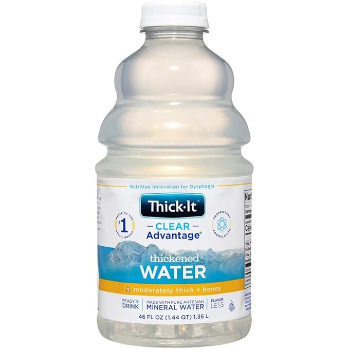 Thick-It Clear Advantage Moderately Thick Water, Honey Consistency, Ready-to-Drink, Digestible Swallowing Aid, Hydration o...