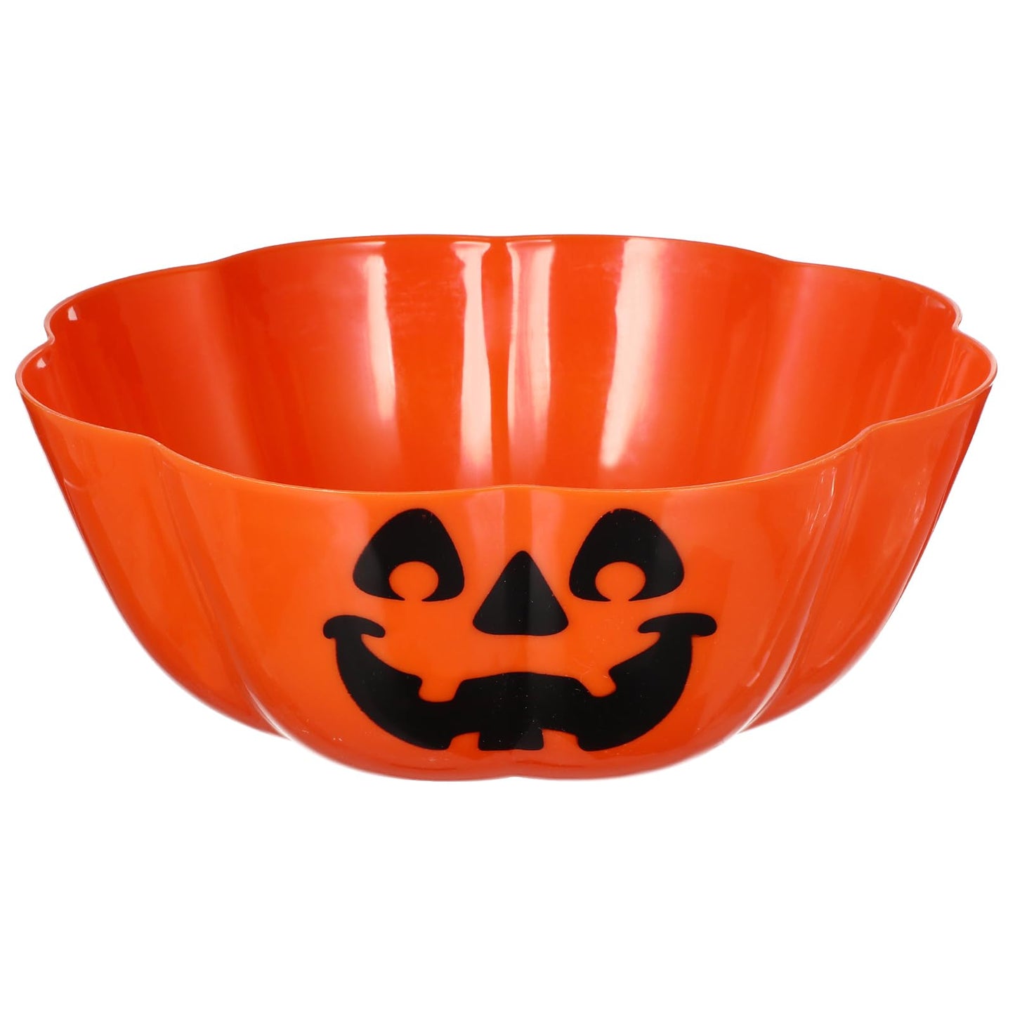 Hemoton Halloween Jack O Lantern Pumpkin Bowl - Plastic Candy Dish Trick or Treat Basket - Snack Dish & Fruit Bowl - Party Supplies