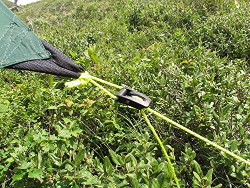 LITEOUTDOORS Ultralight Tent Stake Kit - 12 Aluminum Tent Pegs, 100' Reflective Guyline, 12 Cord Tensioners - for Backpack...