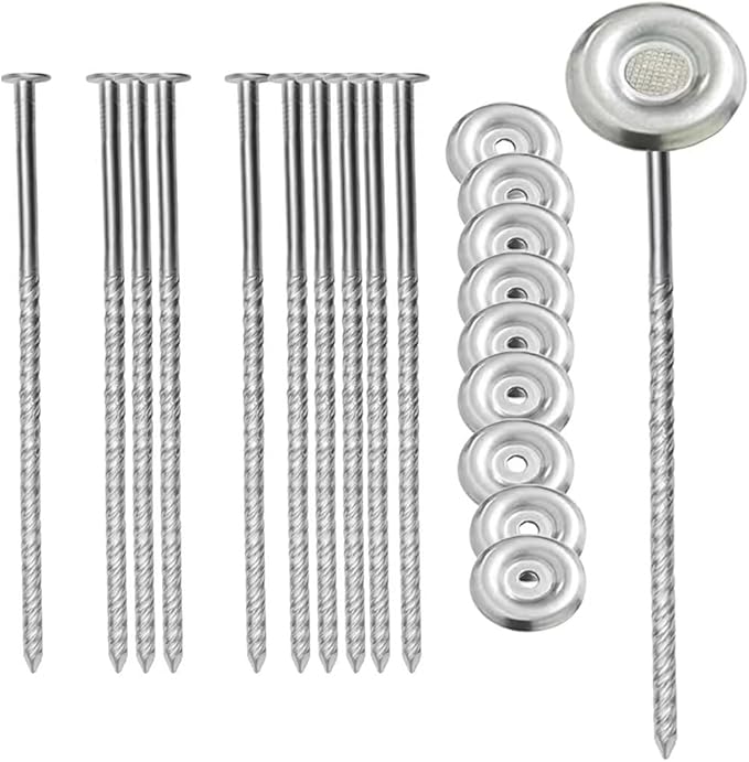 Thunia Outdoor Rug Stakes Stainless Steel Spiral Rv Carpet Stakes Patio Mats Stakes Used for Rugs, Tents, Camping, Lawn, T...